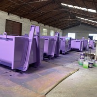 Conteneur de gestion des déchets à ouverture supérieure empilable de 12 m³ avec système de levage par crochet