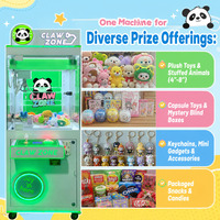 MAKER Factory Machine à griffes LED Panda mignon, à monnayeur, distributeur de peluches pour salles de jeux et centres de divertissement familial