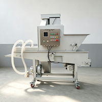 Chaîne de production entièrement automatique de galettes de hamburger en promotion : machine à former, enrober et paner pour usine de galettes de burger surgelées