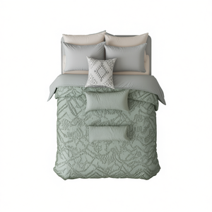 Taxco Vianney Duvet Cover Set <b>King</b> <b>Size</b> XL Geometric Embroidery Cotton Reversible Home <b>Bedding</b> - Product Image 1