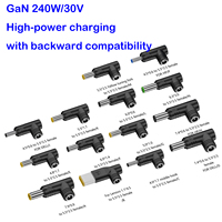 Vente en gros 240W GaN nitrure de gallium convertisseur d'angle 90 degrés DC5.5 * 2.5mm femelle vers 7406 4506 1145 mâle adaptateur secteur pour ordinateur portable