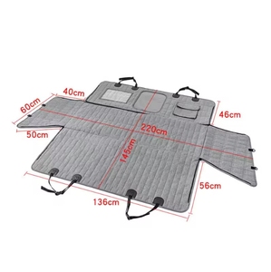 Housse de siège de <span class=keywords><strong>voiture</strong></span> de luxe imperméable à carreaux détachable <span class=keywords><strong>pour</strong></span> chiens, <span class=keywords><strong>pour</strong></span> l'arrière de la <span class=keywords><strong>voiture</strong></span>, se divise en deux poches, laisse de sécurité en maille, toutes saisons - Product Image 5