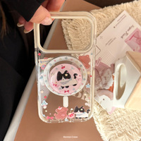 Coque de téléphone portable iPhone 18 motif dessin animé coloré, support magnétique 15 chats, haute valeur pour iPhone 11, 16, 17 Pro Max, souple