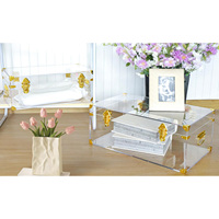 Coffre de rangement en acrylique Coffre décoratif Grande boîte de rangement transparente Coffre d'accent en acrylique pour la maison avec quincaillerie en métal