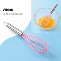 Ensemble d'ustensiles de cuisine en silicone 100% sans BPA, 5 pièces, noir, résistant à la chaleur, spatule, fouet, grattoir, brosse, facile à nettoyer, pour la cuisine