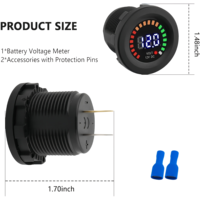 Voltímetro Digital LED de 12V CC, Monitor de Voltaje de Batería Redondo, Universal para Auto, Motocicleta, Barco