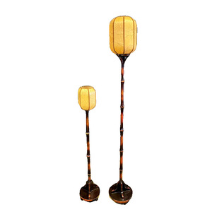 Bamboo Qige Chinese Zen Style Floor Lamp Yellow Shade LED Light Source Asian Design For Living Room Bedroom Dining Room - Product Image 5