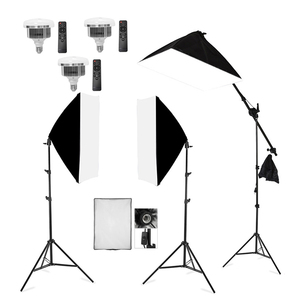 Kit <span class=keywords><strong>de</strong></span> Iluminación para Fotografía con Softbox Tipo Hongo E27 para Transmisión en Vivo, 50x70, Soporte para una Sola Lámpara - Product Image 2