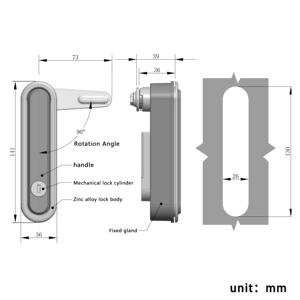 SM828 12V extérieur IP54 étanche Pop up poignée boîte de Distribution <span class=keywords><strong>serrure</strong></span> plat électrique armoire <span class=keywords><strong>serrure</strong></span> - Product Image 4