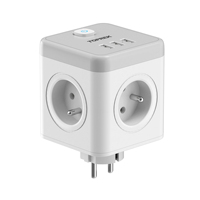 TOPEREK fransa duvar adaptörü ile 4 yangın geciktirici AC çıkışları 3 USB portları 16A 220-250V küp soket ev ofis otel kullanımı için