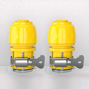 Connecteur de tuyau d'arrosage en plastique jaune, 16 mm de diamètre intérieur, 20 mm de diamètre extérieur, type à verrouillage pour raccordement au robinet - Product Image 2