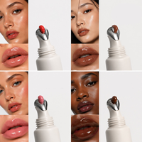 Vente en gros de tubes souples de gloss à lèvres naturel végétalien aux peptides, baume à lèvres SPF, gloss à lèvres à l'acide hyaluronique et gloss à lèvres effet laqué, marque privée