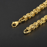 Collier chaîne byzantine en acier inoxydable 4mm 5mm 6mm 8mm pour hommes