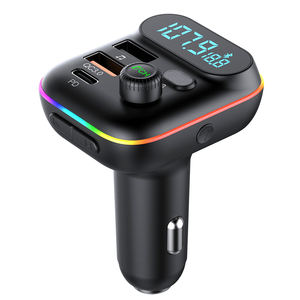 HG-transmisor de FM para coche, dispositivo con Bluetooth 2023, PD20W, Cargador USB Dual tipo <span class=keywords><strong>C</strong></span> QC3.0, luz de ambiente de 7 colores, 5,0 - Product Image 2