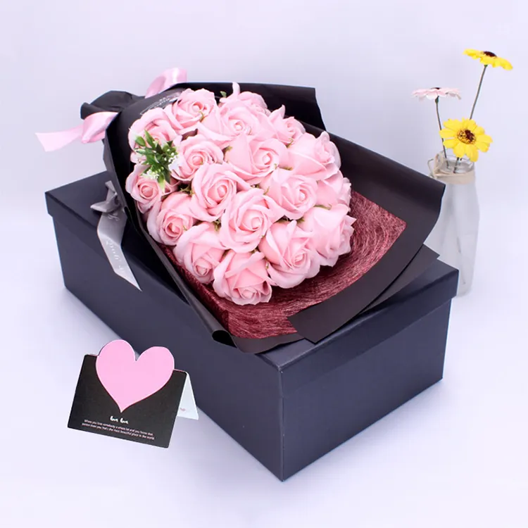 프리미엄 종이 사용자 정의 인쇄 접이식 300gsm 두꺼운 아트 종이 꽃 선물 상자 발렌타인
