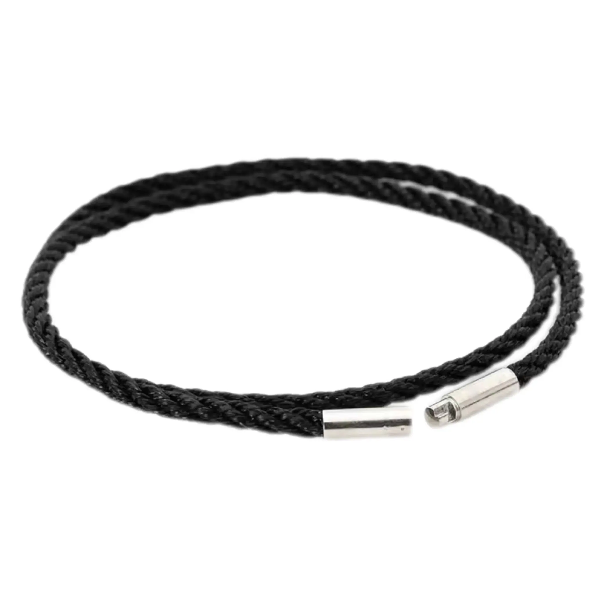 Collier cordon en cuir noir de 3mm avec fermoir en acier inoxydable/noir personnalisable Hommes Femmes Chaîne de corde de cire tissée pour pendentif