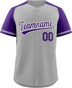 Surdimensionné col en V t-shirts été hauts uniforme tee Baseball Jersey boutonné chemises à manches courtes, personnalisé cousu imprimé - Product Image 1