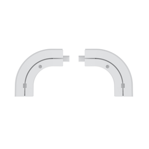 Modern Design Plastic Ending <strong>Corner</strong> for PVC Ceiling <strong>Curtain</strong> <strong>Rail</strong> One Way LH&amp;RH 60 Pcs/Box - Product Image 1