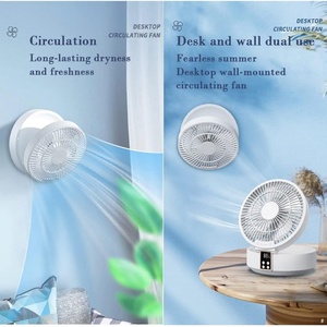Portable Rechargeable LED <b>Light</b> USB Desk Fan 120° Rotation Great for Bedrooms Kids' Study Rooms Remote Mini Air Cooler for - Product Image 5