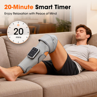 Masseur de jambes à compression d'air deux-en-un avec chauffage, batterie 2500 mAh, 1,5 heure d'utilisation pour la relaxation musculaire et le soulagement de la douleur