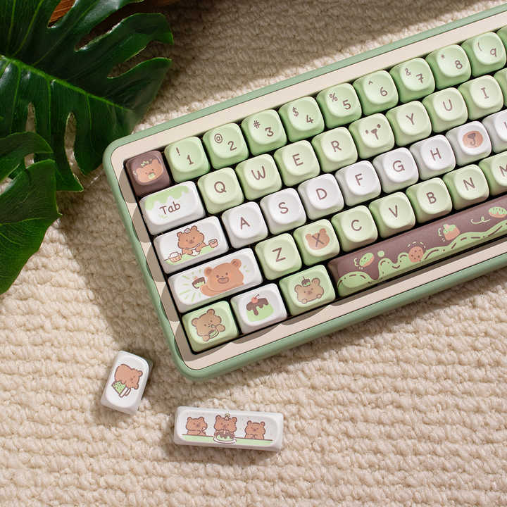 132 Keys Cute Little Bear Dessert KeycapsProfile Key Caps English for ...