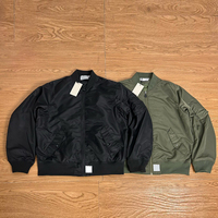 Blouson Bomber Homme Personnalisé à Col Montant, Respirant, Coupe-Vent, Style Streetwear, Rayures Noires et Blanches