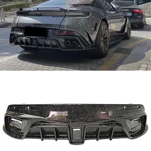 Aston Martin DB11 2016-2023 için gerçek kuru karbon Fiber tampon arka bölücüler dudak arka bagaj difüzör