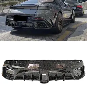 สําหรับAston Martin DB11 2016-2023 จริงแห้งคาร์บอนไฟเบอร์กันชนด้านหลังSplitters Lipด้านหลังTrunk Diffuser