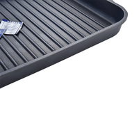 JEETEE Pots de gril rectangulaires personnalisés Barbecue antiadhésif Corée ustensiles de cuisine en aluminium Bbq Grill Pan Griddle Outdoor Cookware