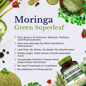 QQZOFG LEAFONLY <span class=keywords><strong>MORINGA</strong></span> Complément Alimentaire - 90 Capsules 11000mg Superfeuille Verte Soutien Nutritionnel Soutien Immunitaire Énergie - Product Image 5
