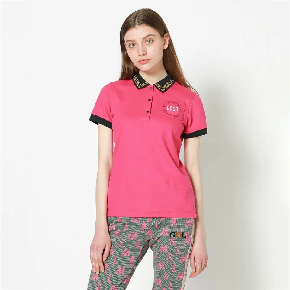 Custom Summer Women Golf Polo Shirt Slim Fit Lady Manufacturer Apparel Embroidered Logo Golf Wear Casual Golf Shirts for Women