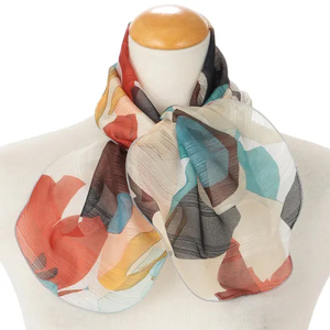 Wholesale Women's Lightweight Polyester Scarves Shawls Italy Style Hand-Painted Pattern Breathable Fashion <b>Sunscreen</b> Protection - Product Image 3