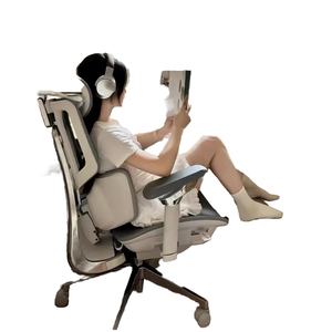 Akıllı ergonomik ofis koltuğu tam otomatik bel izleme 4D kafalık 720 ° ayarlanabilir kol dayama örgü döner uzatılabilir Modern - Product Image 1