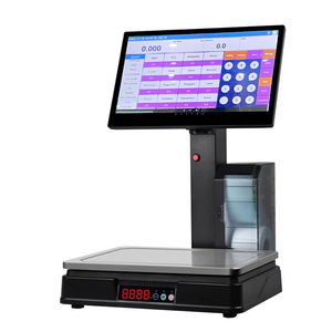 เครื่องชั่งน้ำหนักดิจิตอลสำหรับซูเปอร์มาร์เก็ตหน้าจอ LCD ขนาดใหญ่ Ai การพิมพ์ป้ายจดจำซิมการ์ดรองรับ7.1แอนดรอยด์