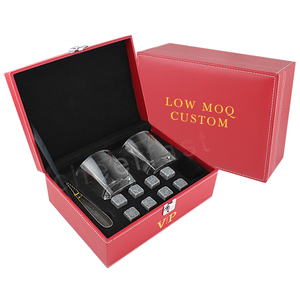 Vendite calde raffreddamento whisky cubetto di ghiaccio con bicchieri di whisky Set regalo pietra ghiaccio roccia e raffreddamento whisky Set di vetro e pietra - Product Image 1