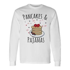 แพนเค้กและชุดนอน เสื้อยืดแขนยาวน่ารักสไตล์คาวาอิสำหรับงานปาร์ตี้นอนเล่น - Product Image 1