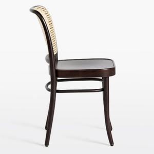 เฟอร์นิเจอร์บ้านหรูหราทันสมัยสไตล์นอร์ดิก  เก้าอี้ทานข้าวพนักพิงหวาย  ที่นั่งไม้  ตกแต่งด้วยหวายถัก - Product Image 2