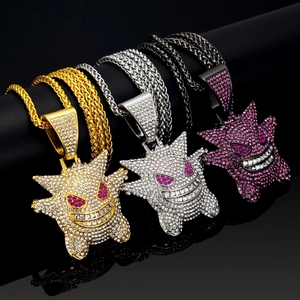Colgante de <span class=keywords><strong>Fantasma</strong></span> Iced Out con Diamantes de Imitación Coloridos, de Aleación de Zinc con Cristales Pavé, Estilo Hip Hop Anime para Raperos - Product Image 3