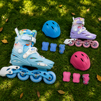 Patins à roulettes professionnels pour enfants, filles et garçons débutants, réglables, roues silencieuses, pour cours d'entraînement, en caoutchouc PP/PU