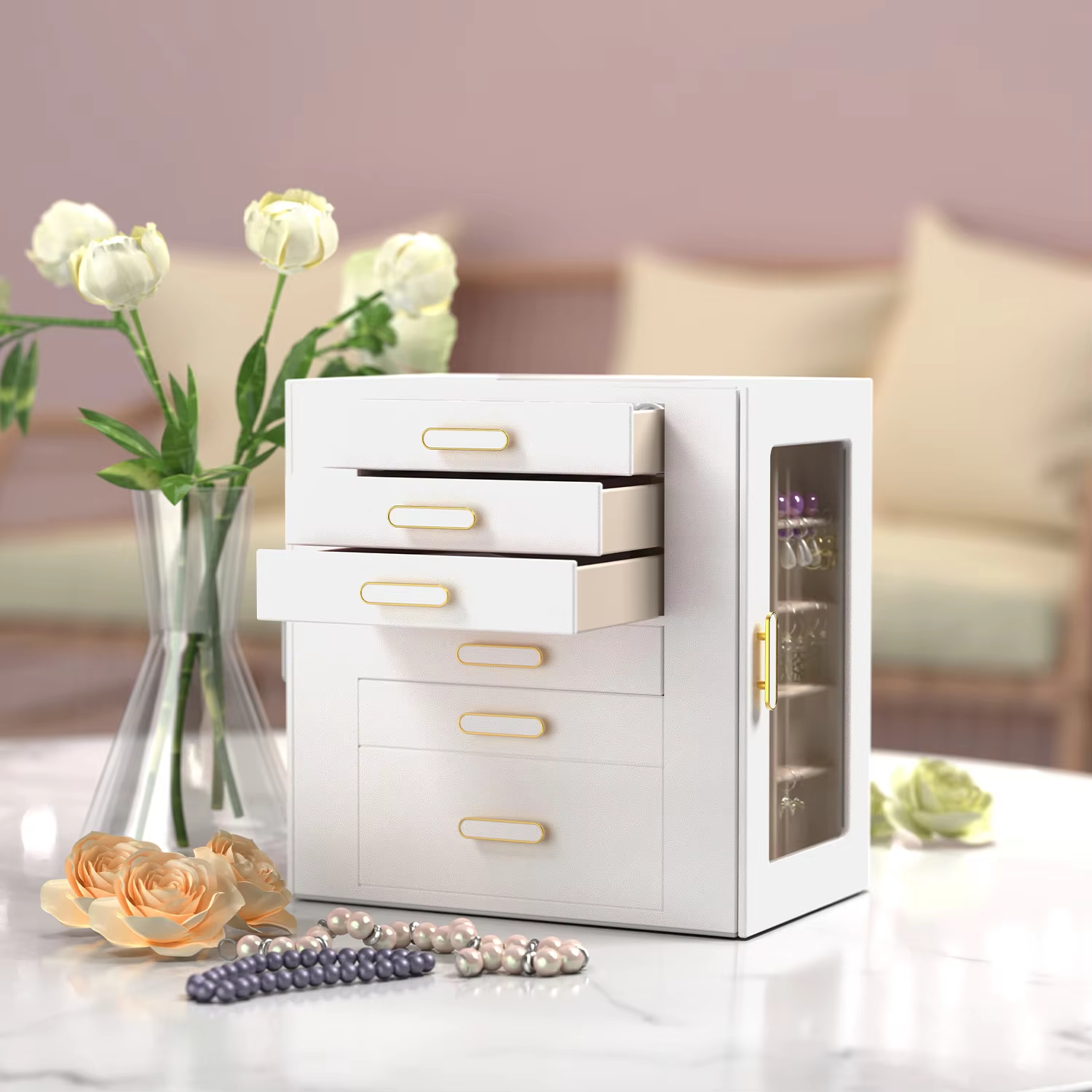 White Drawer Style 6-Layer