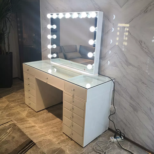 Nhà Máy Bán buôn phong cách hiện đại bàn trang điểm <span class=keywords><strong>Vanity</strong></span> gương với đèn tủ quần áo với gương và đèn - Product Image 2