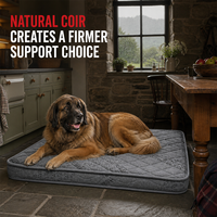 Matelas orthopédique pour chien gris matelassé à soutien ferme avec housse imperméable pour maisons de campagne