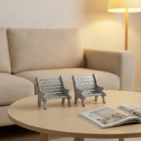SANWEI Mini Banc de Jardin Décoratif pour Maison de Poupées, Meubles Miniatures, Chaise, Tabouret, Ornements, Accessoires, Jouets DIY