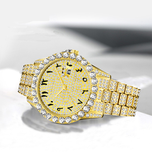Azules RTS-Reloj de pulsera clásico para hombre, de lujo, 44mm de diámetro, oro de 18k, números árabes, con diamantes - Product Image 6