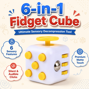 Nouveau Cube <span class=keywords><strong>Anti</strong></span>-<span class=keywords><strong>Stress</strong></span> à 6 Faces pour Enfants et Adultes, <span class=keywords><strong>Gadget</strong></span> de Bureau pour l'ADHD et la Concentration - Product Image 1