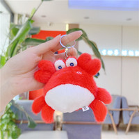 Peluche crabe moelleuse de 12 cm, porte-clés homard, décoration de sac, jouets animaux marins en peluche, promotion unisexe pour Thanksgiving