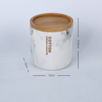 Ensemble d'accessoires de salle de bain de luxe en polyrésine, 6 pièces, collection de salle de bain en résine et copeaux de bois avec couvercle en bois pour hôtel et maison