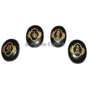 Juego de piedras de Reiki, set de 7 Chakras grabadas, jaspe rojo, Usui - Product Image 5