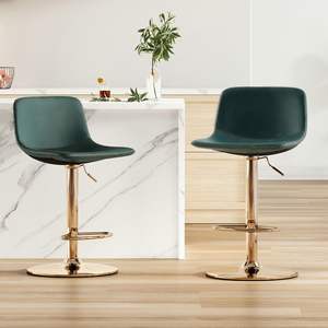 Chaises de bar en <span class=keywords><strong>hauteur</strong></span> de comptoir de bar <span class=keywords><strong>industriel</strong></span> du milieu du siècle tabourets de bar en or réglables pivotants en cuir Pu modernes pour la cuisine - Product Image 5