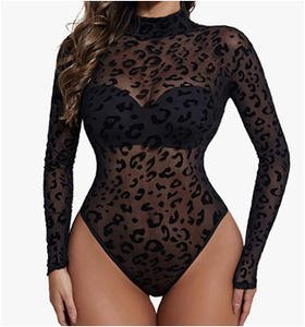 Body trasparente in pizzo traspirante pagliaccetto Vintage manica lunga Sexy ragazze un pezzo tuta abiti - Product Image 6